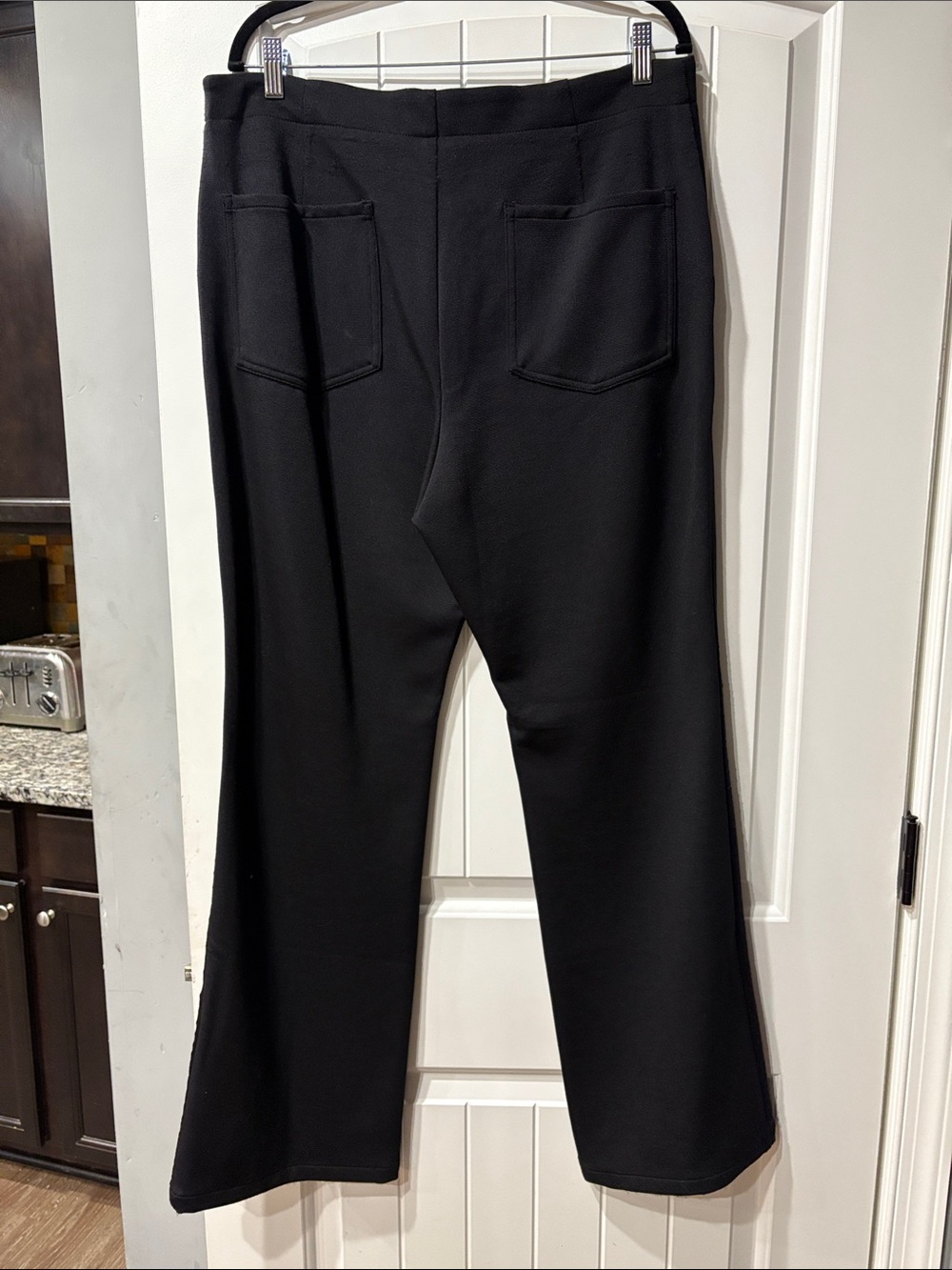 Maeve Black Pull-On Dress Pants with Back Patch Pockets